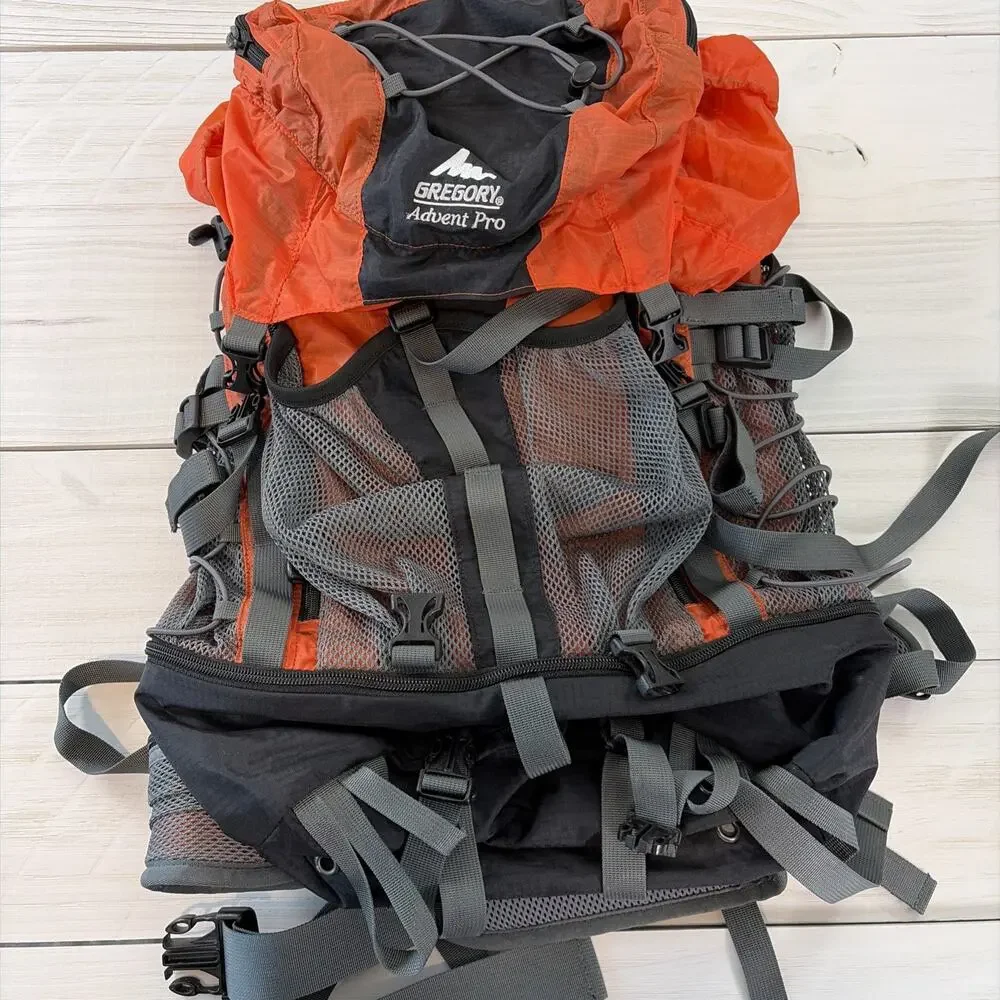 Vintage Gregory Advent Pro Hiking Backpack Medium Orange & Black